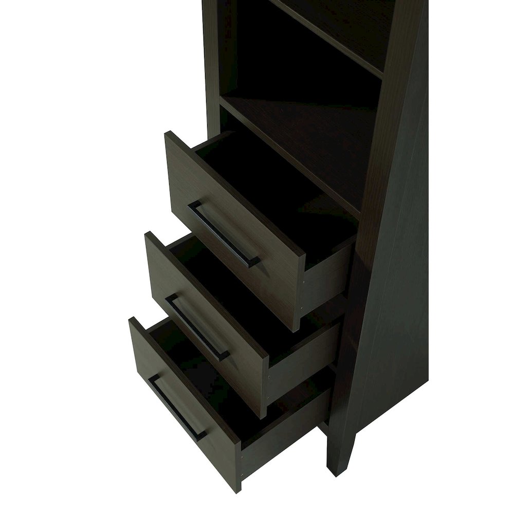 20 Inch Open Shelving Bath Storage Cabinet in Mocha Brown. Picture 3