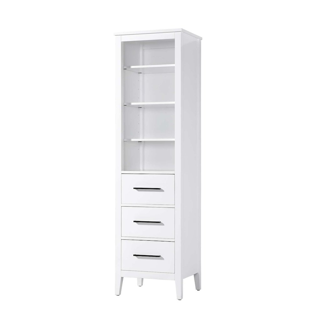 20 Inch Open Shelving Bath Storage Cabinet in White. Picture 1