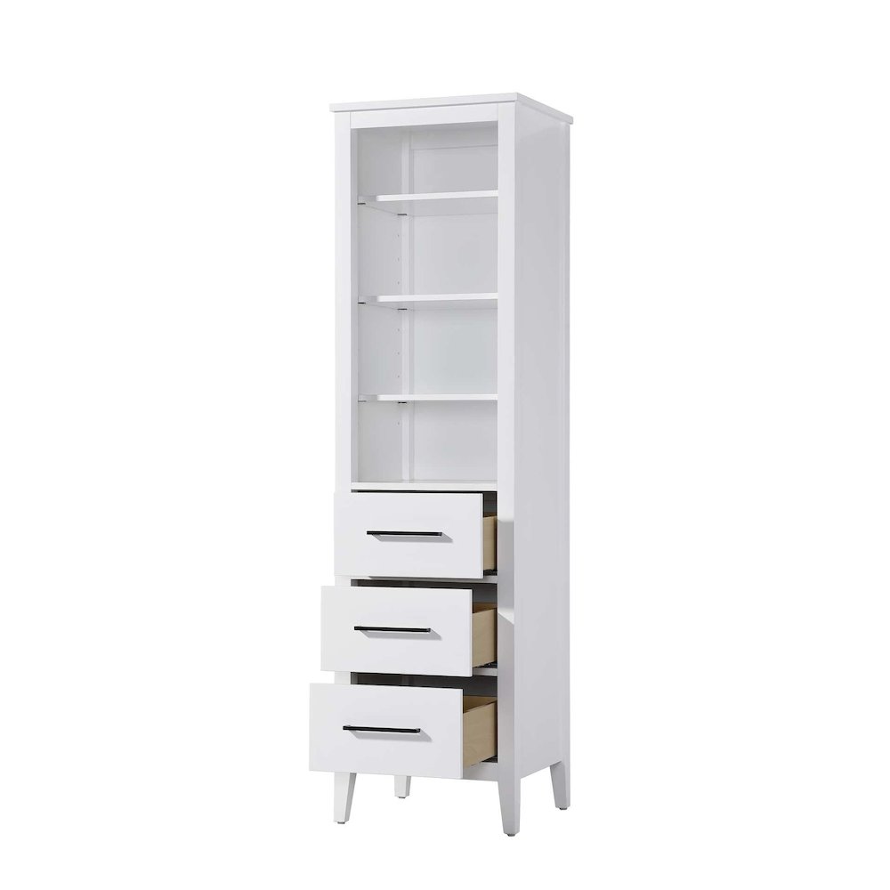20 Inch Open Shelving Bath Storage Cabinet in White. Picture 2