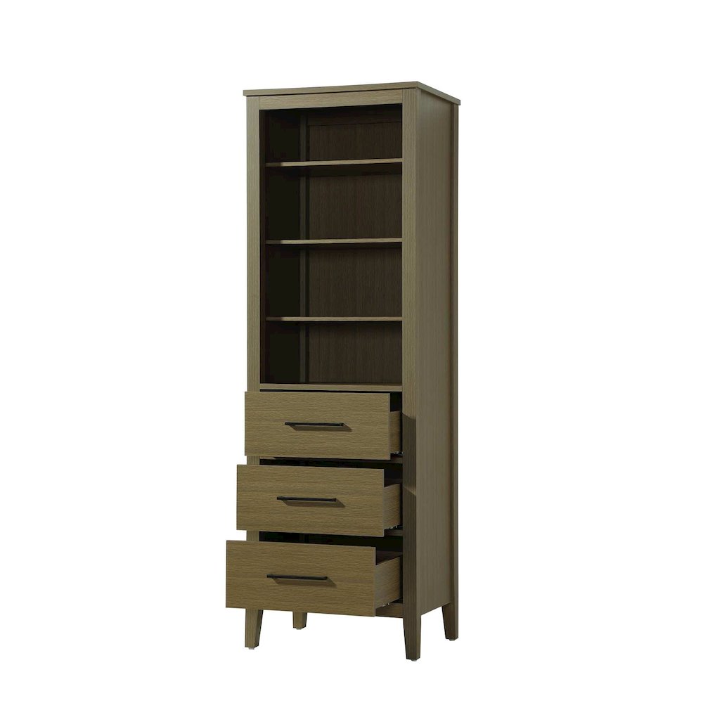 24 Inch Open Shelving Bath Storage Cabinet in Chestnut Brown. Picture 2