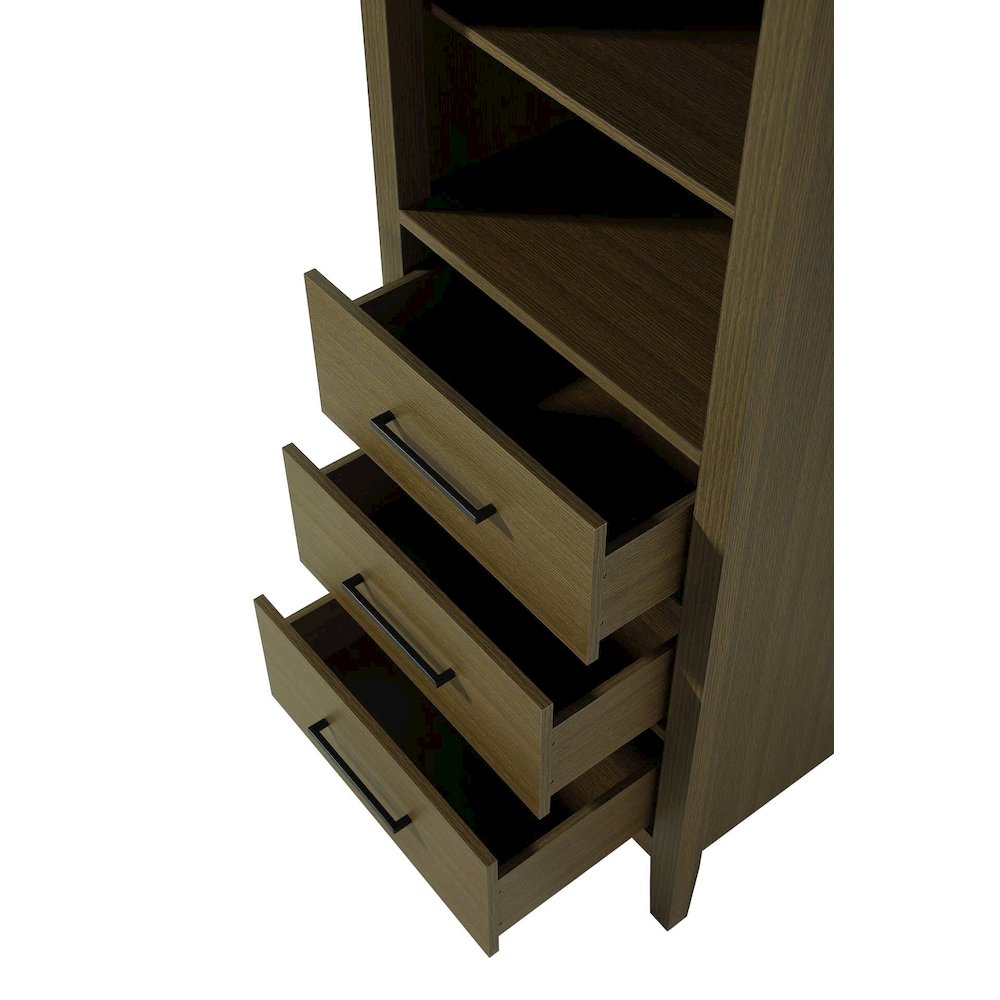 24 Inch Open Shelving Bath Storage Cabinet in Chestnut Brown. Picture 4