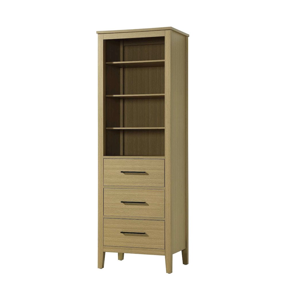 24 Inch Open Shelving Bath Storage Cabinet in Honey Brown. Picture 1