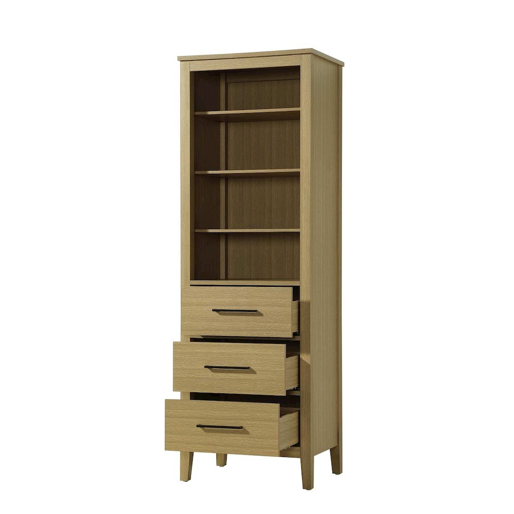 24 Inch Open Shelving Bath Storage Cabinet in Honey Brown. Picture 2