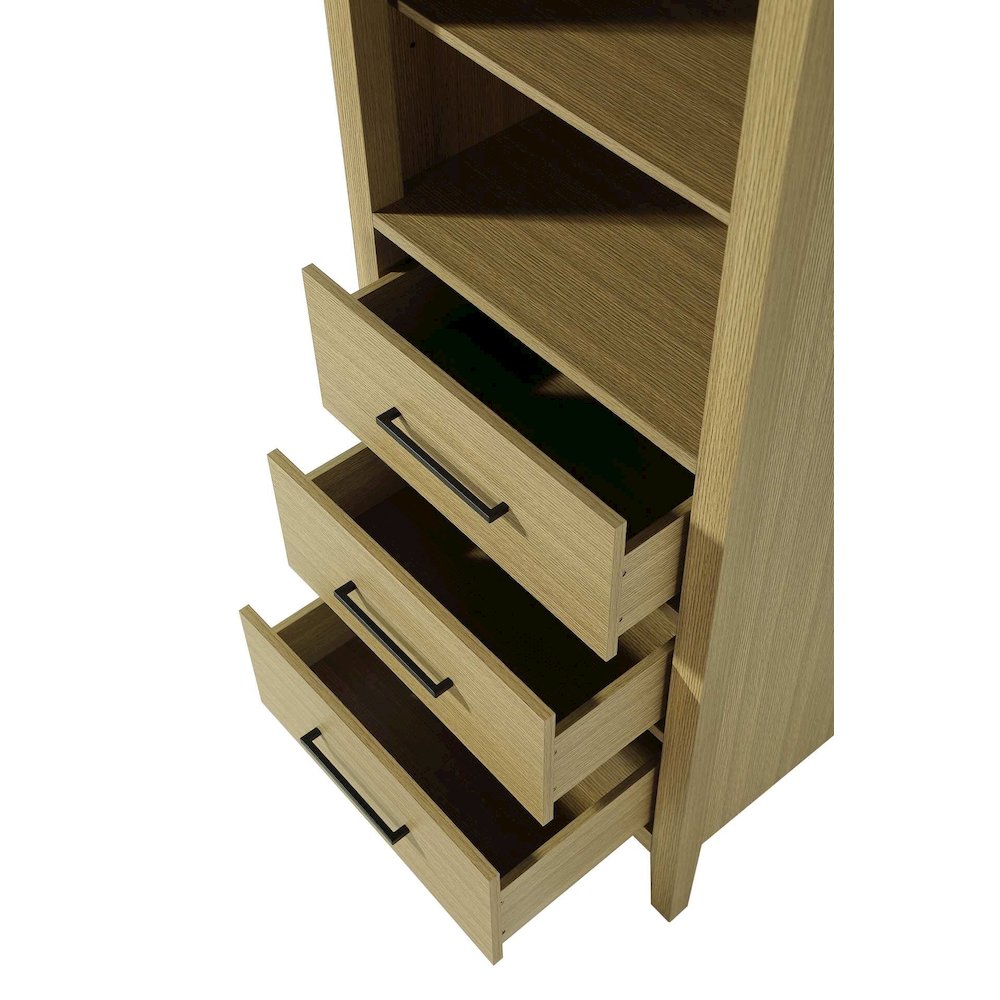 24 Inch Open Shelving Bath Storage Cabinet in Honey Brown. Picture 4