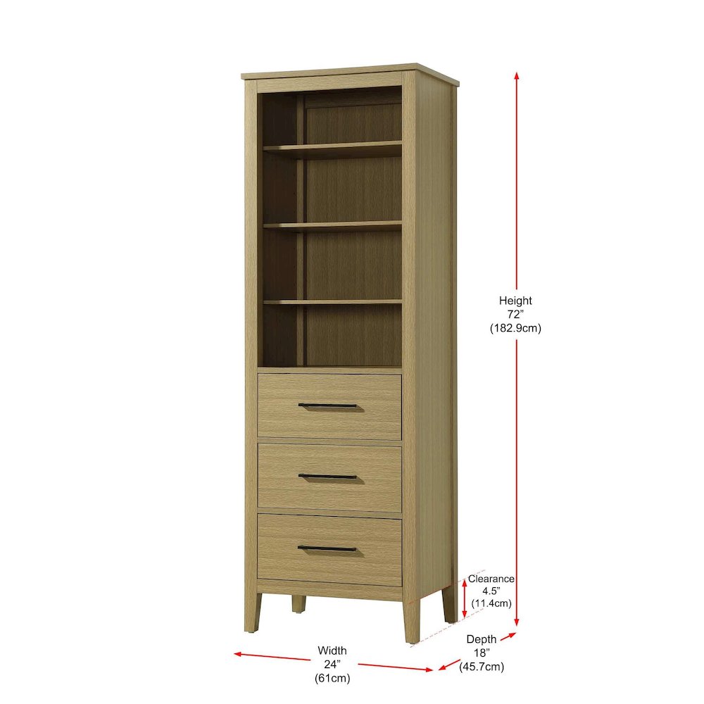 24 Inch Open Shelving Bath Storage Cabinet in Honey Brown. Picture 7