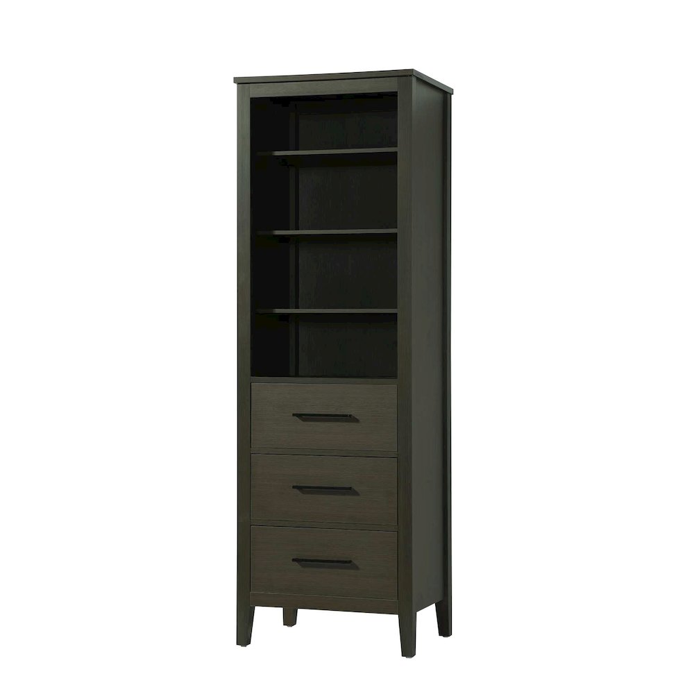 24 Inch Open Shelving Bath Storage Cabinet in Mocha Brown. Picture 1
