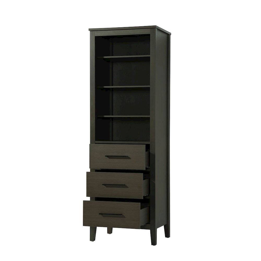 24 Inch Open Shelving Bath Storage Cabinet in Mocha Brown. Picture 2