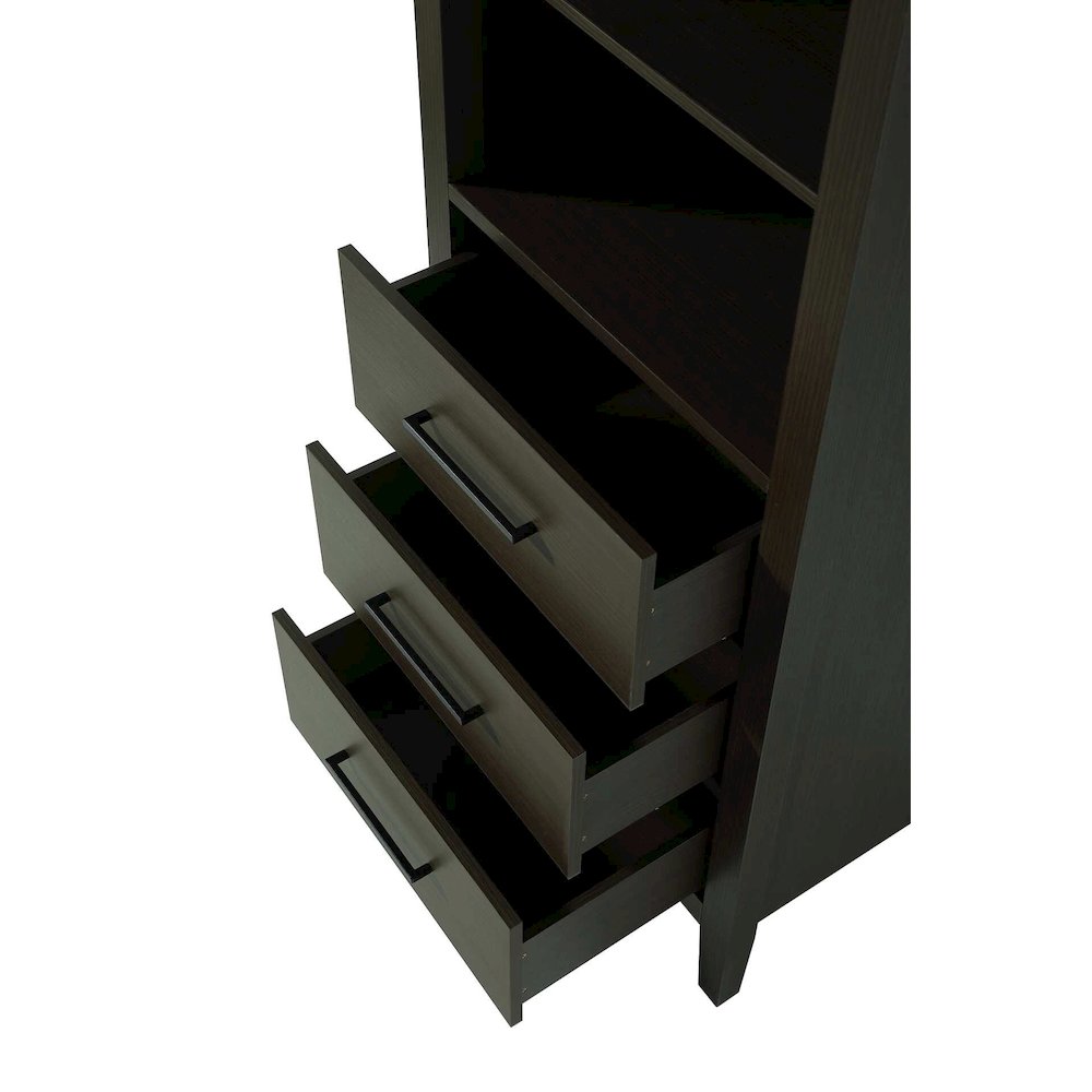 24 Inch Open Shelving Bath Storage Cabinet in Mocha Brown. Picture 4