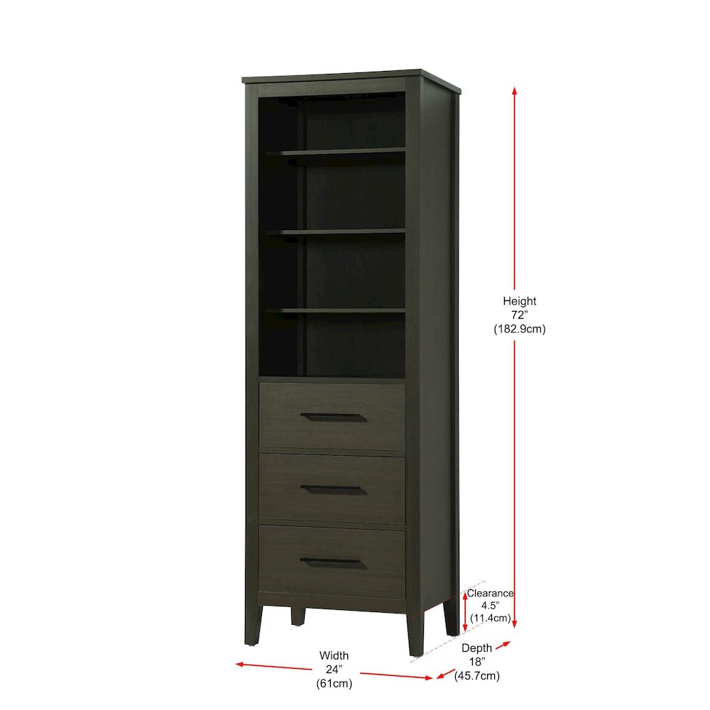 24 Inch Open Shelving Bath Storage Cabinet in Mocha Brown. Picture 7