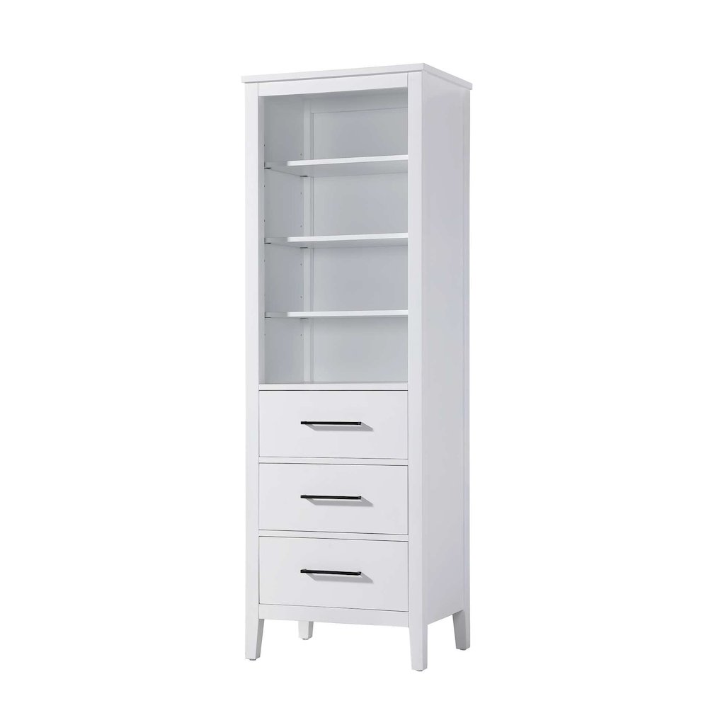 24 Inch Open Shelving Bath Storage Cabinet in White. Picture 1