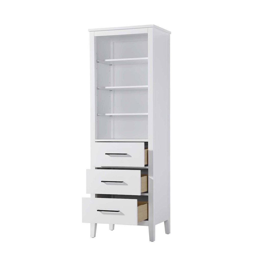 24 Inch Open Shelving Bath Storage Cabinet in White. Picture 2