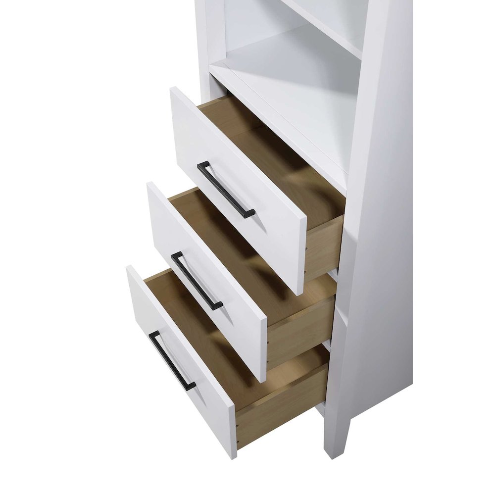 24 Inch Open Shelving Bath Storage Cabinet in White. Picture 4