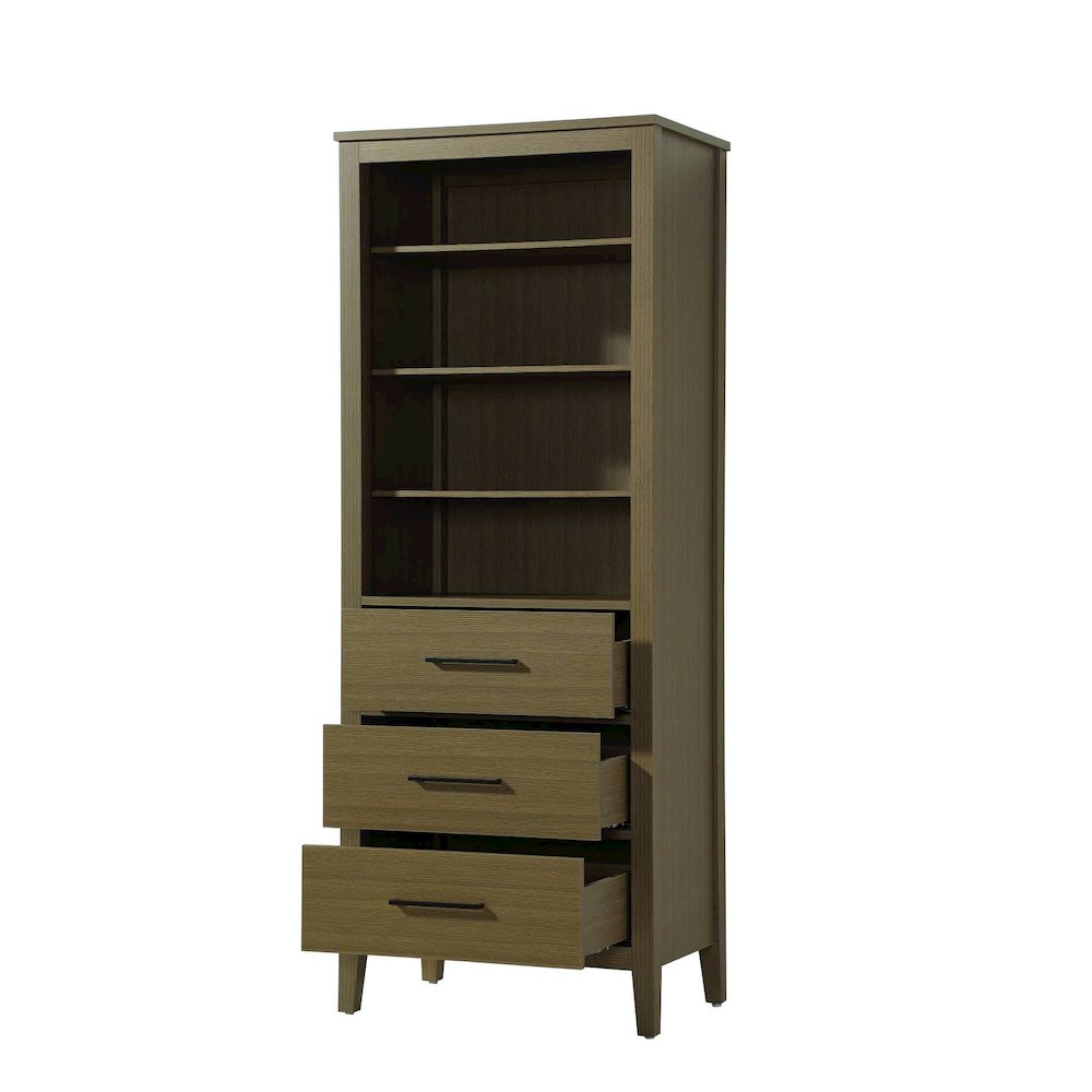 28 Inch Open Shelving Bath Storage Cabinet in Chestnut Brown. Picture 2