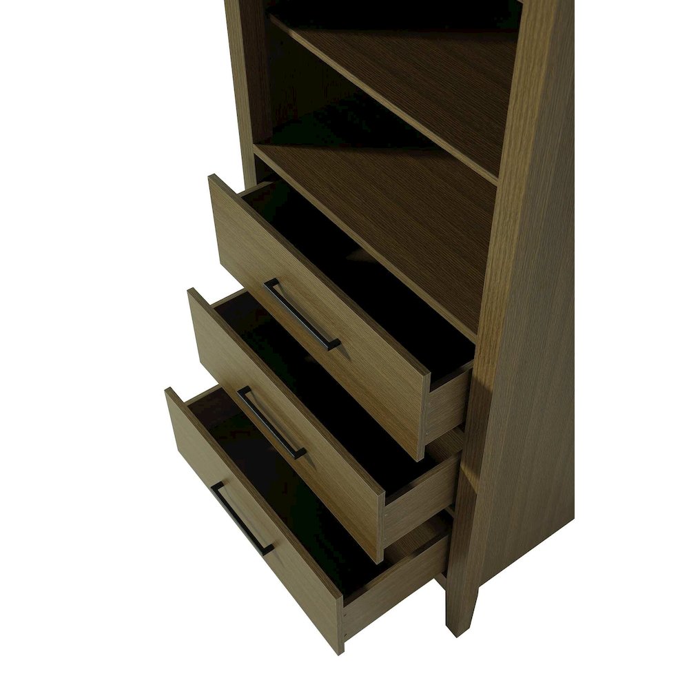 28 Inch Open Shelving Bath Storage Cabinet in Chestnut Brown. Picture 4