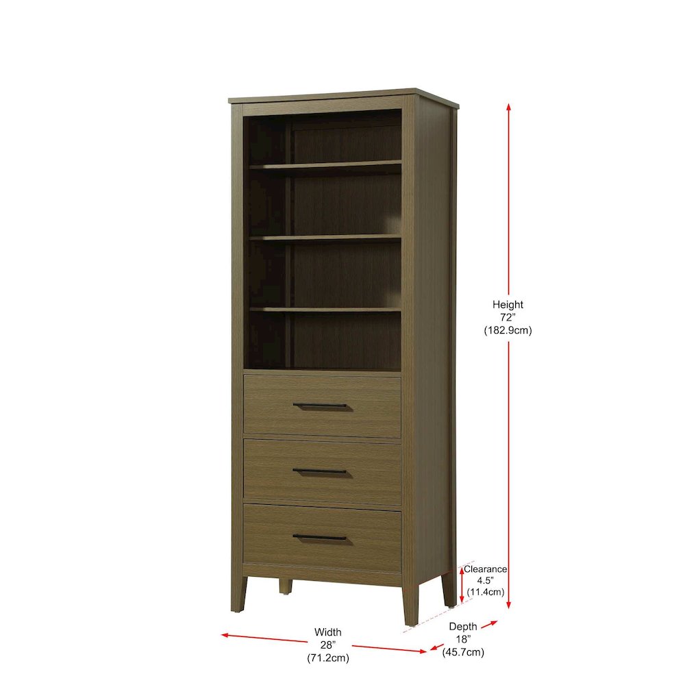 28 Inch Open Shelving Bath Storage Cabinet in Chestnut Brown. Picture 7