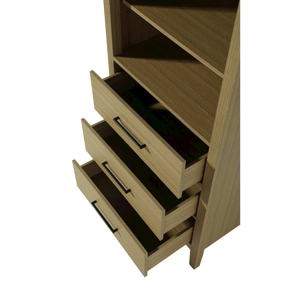 28 Inch Open Shelving Bath Storage Cabinet in Honey Brown. Picture 4