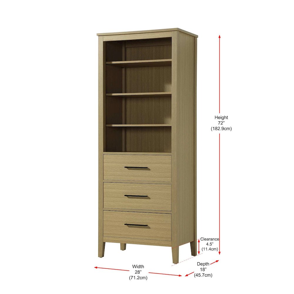 28 Inch Open Shelving Bath Storage Cabinet in Honey Brown. Picture 7