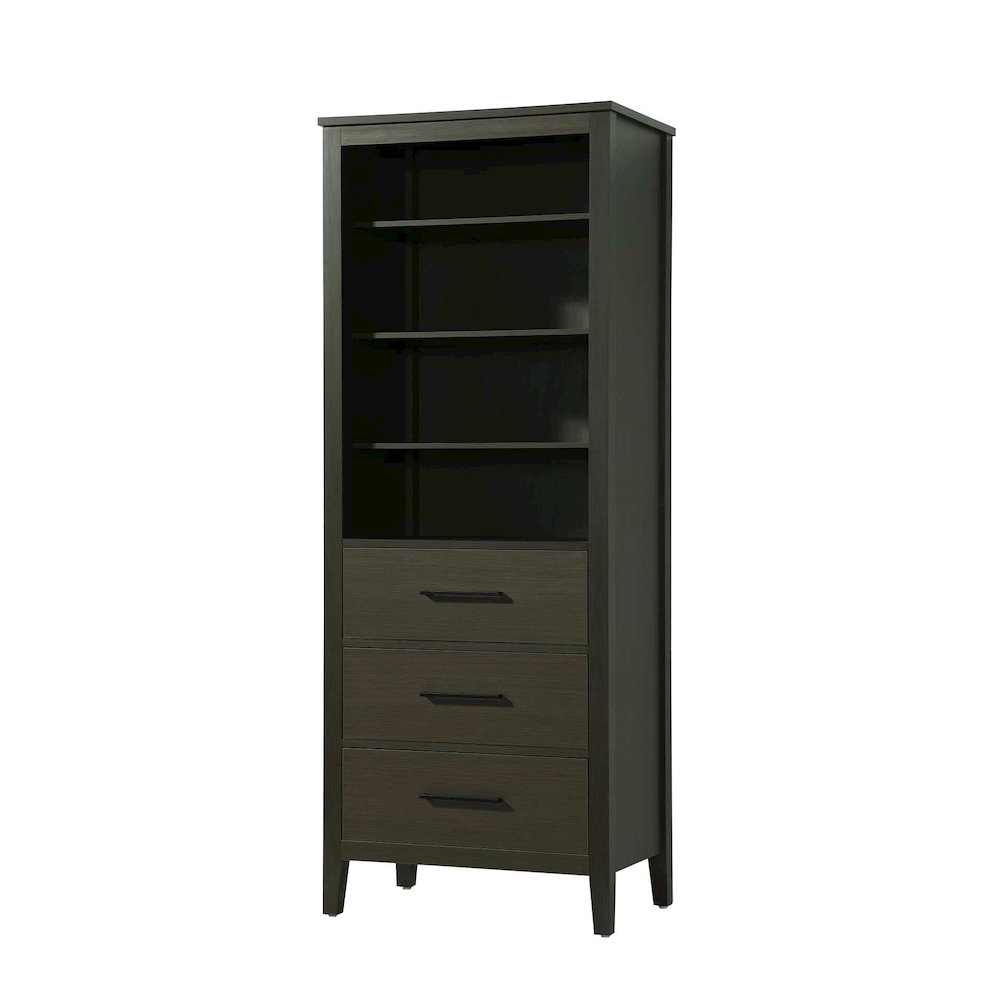 28 Inch Open Shelving Bath Storage Cabinet in Mocha Brown. Picture 1