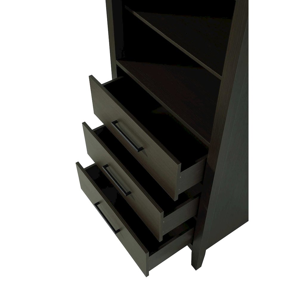 28 Inch Open Shelving Bath Storage Cabinet in Mocha Brown. Picture 4