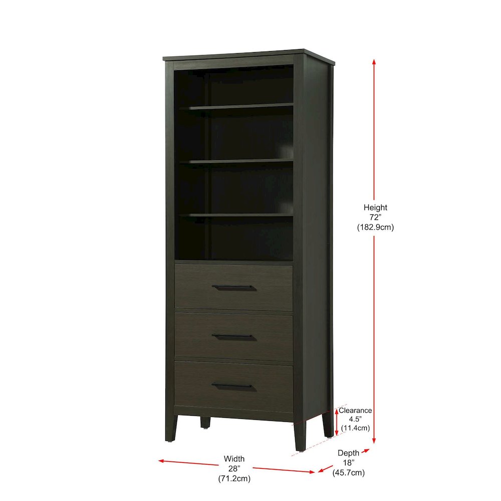 28 Inch Open Shelving Bath Storage Cabinet in Mocha Brown. Picture 7