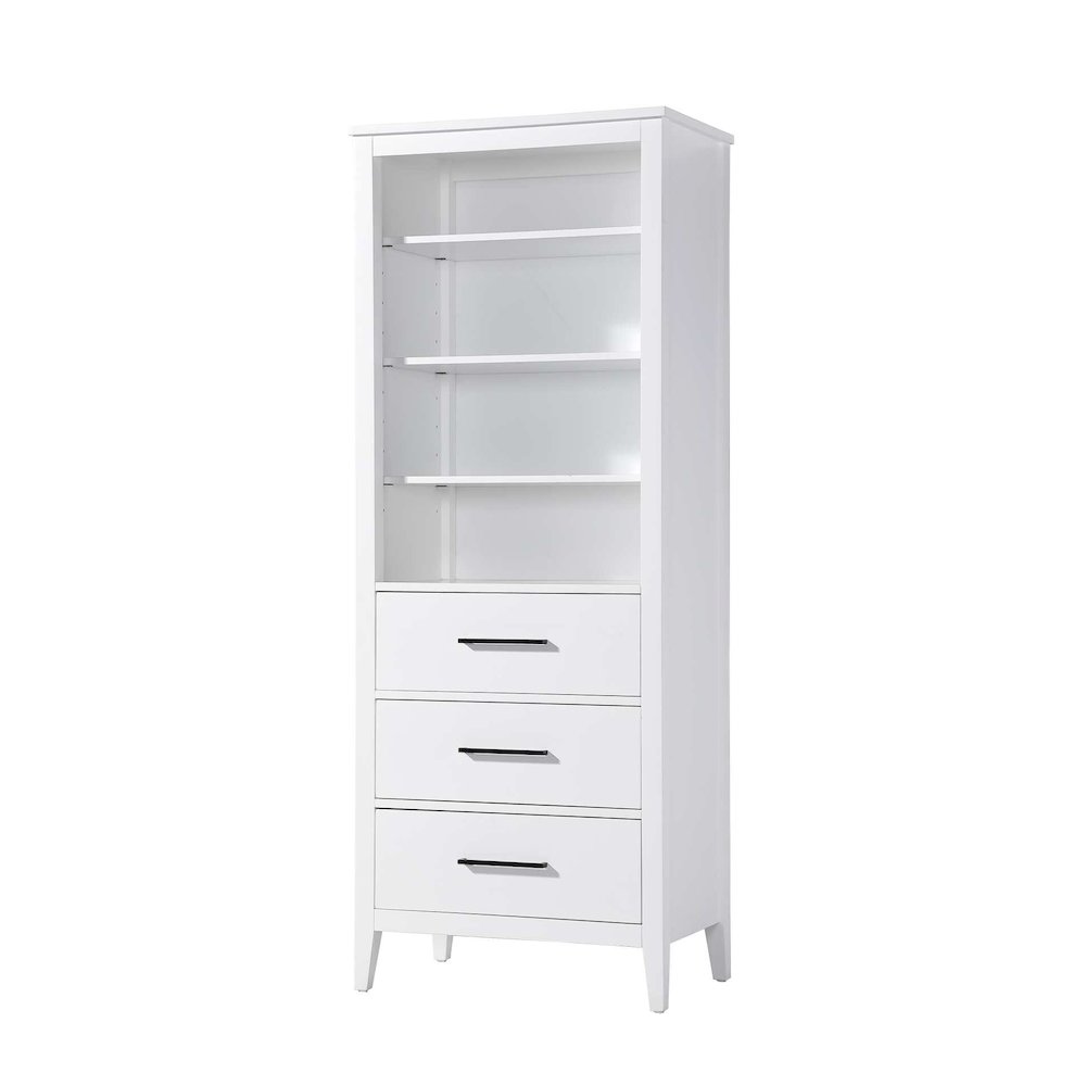 28 Inch Open Shelving Bath Storage Cabinet in White. Picture 1