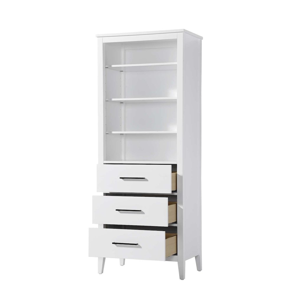 28 Inch Open Shelving Bath Storage Cabinet in White. Picture 2