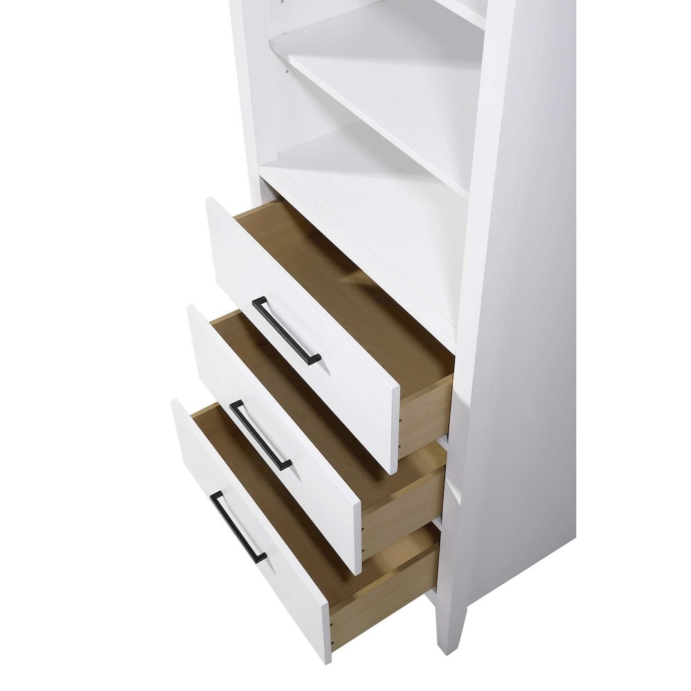 28 Inch Open Shelving Bath Storage Cabinet in White. Picture 4