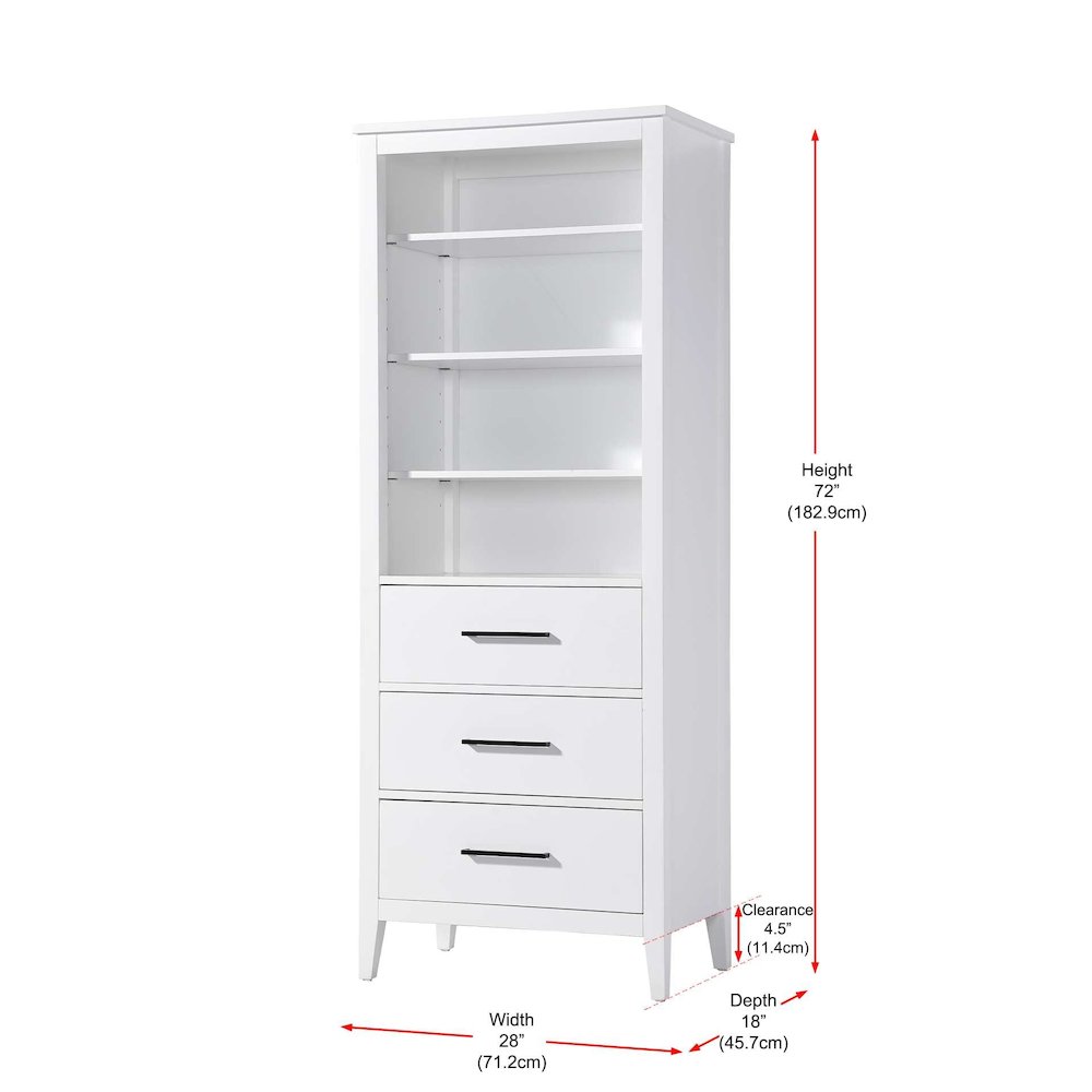 28 Inch Open Shelving Bath Storage Cabinet in White. Picture 7
