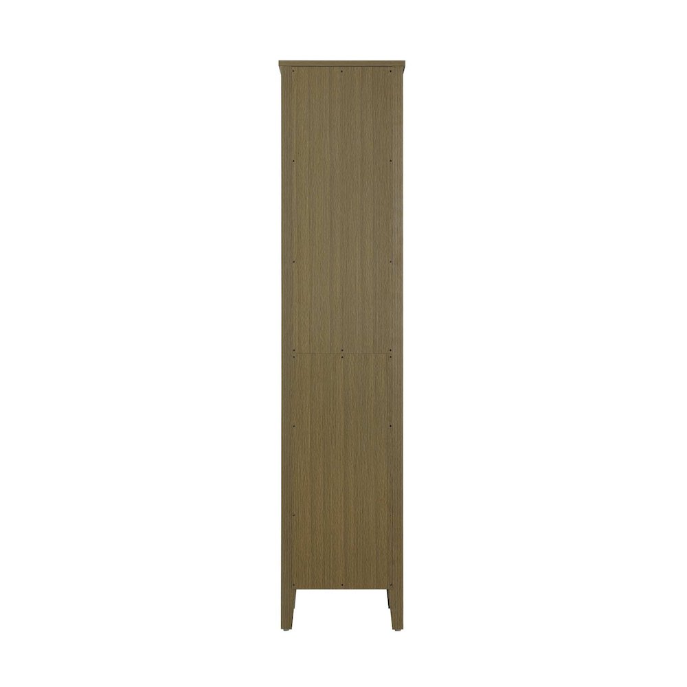 16 Inch Bath Storage Glass Cabinet in Chestnut Brown. Picture 7