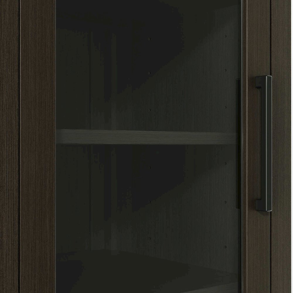 16 Inch Bath Storage Glass Cabinet in Mocha Brown. Picture 4