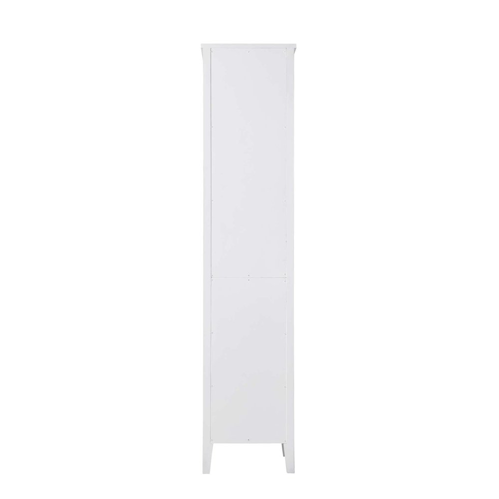 16 Inch Bath Storage Glass Cabinet in White. Picture 7