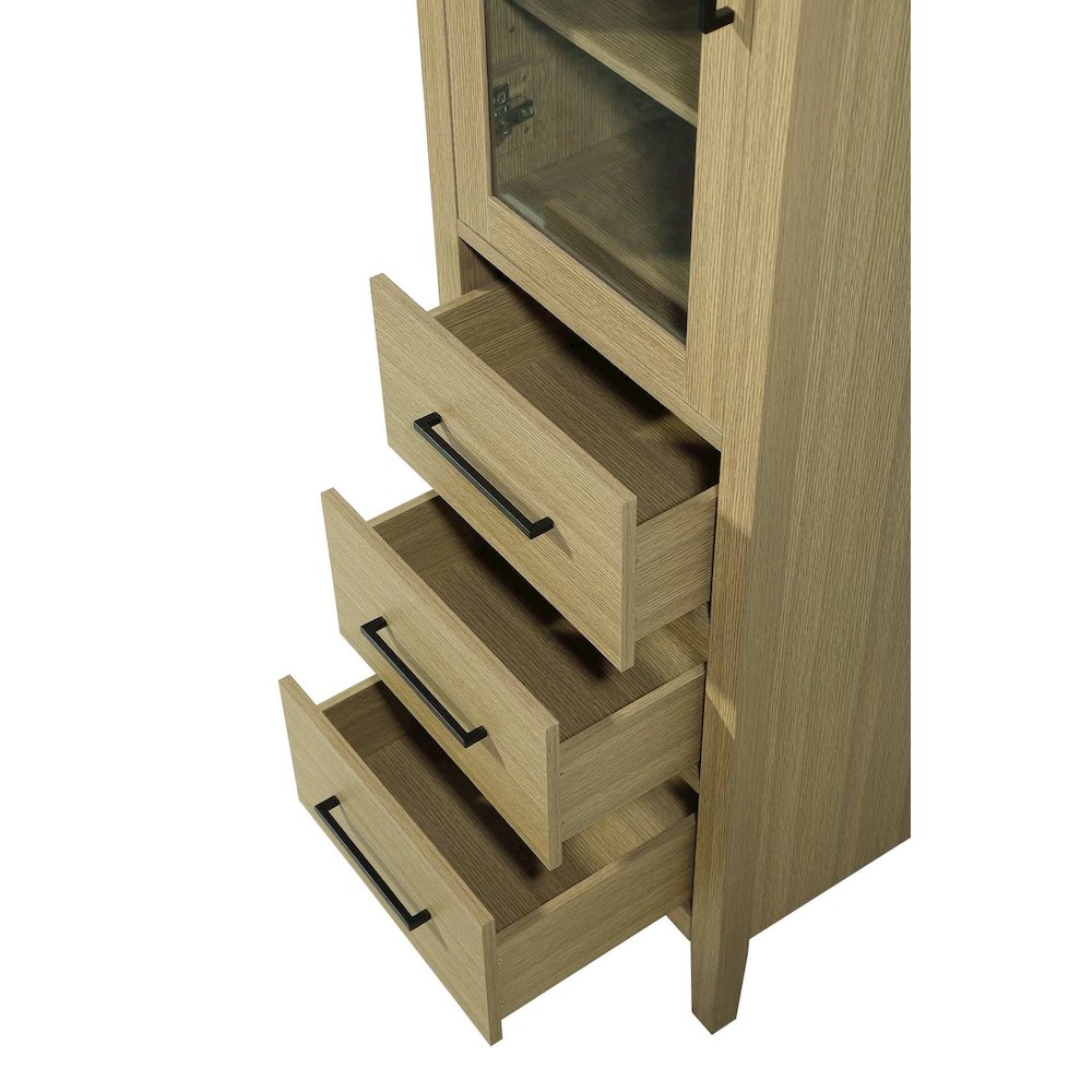 20 Inch Bath Storage Glass Cabinet in Honey Brown. Picture 5