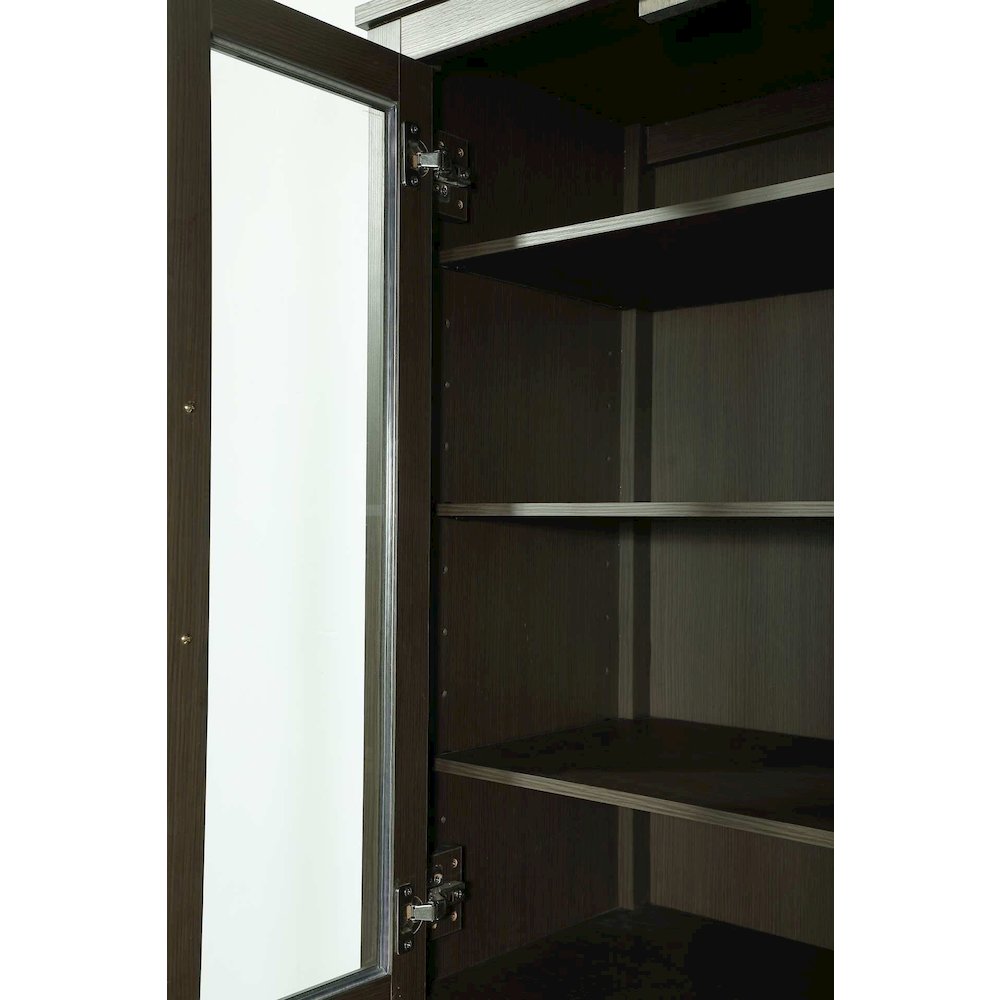 20 Inch Bath Storage Glass Cabinet in Mocha Brown. Picture 3