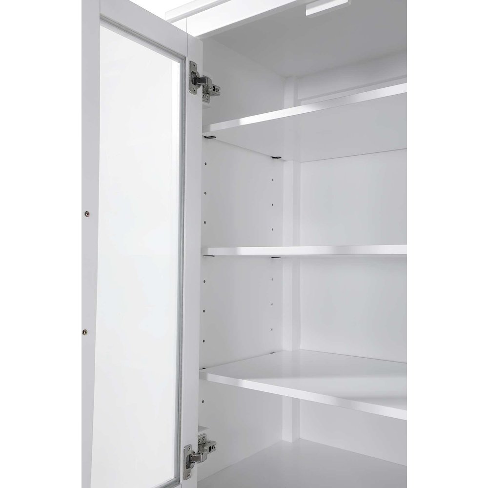 20 Inch Bath Storage Glass Cabinet in White. Picture 3