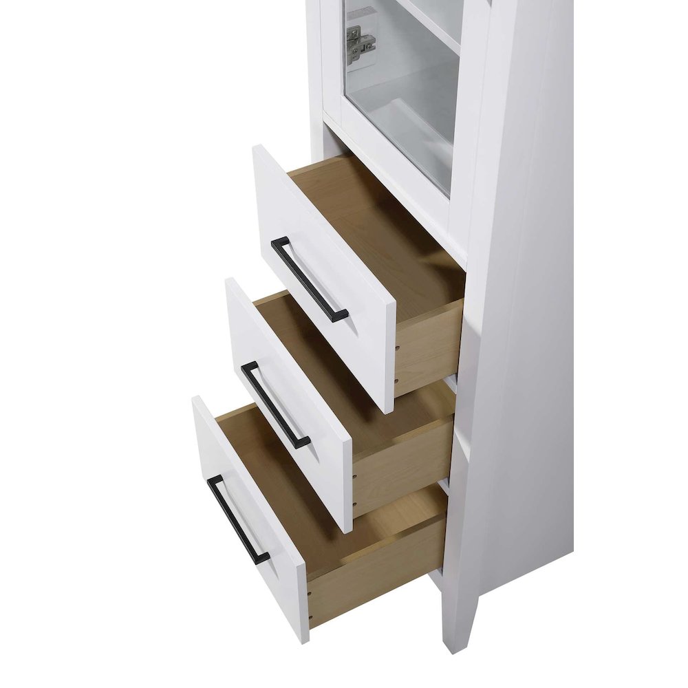 20 Inch Bath Storage Glass Cabinet in White. Picture 5