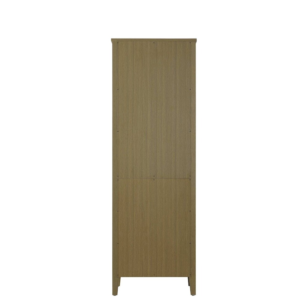 24 Inch Bath Storage Glass Cabinet in Chestnut Brown. Picture 7
