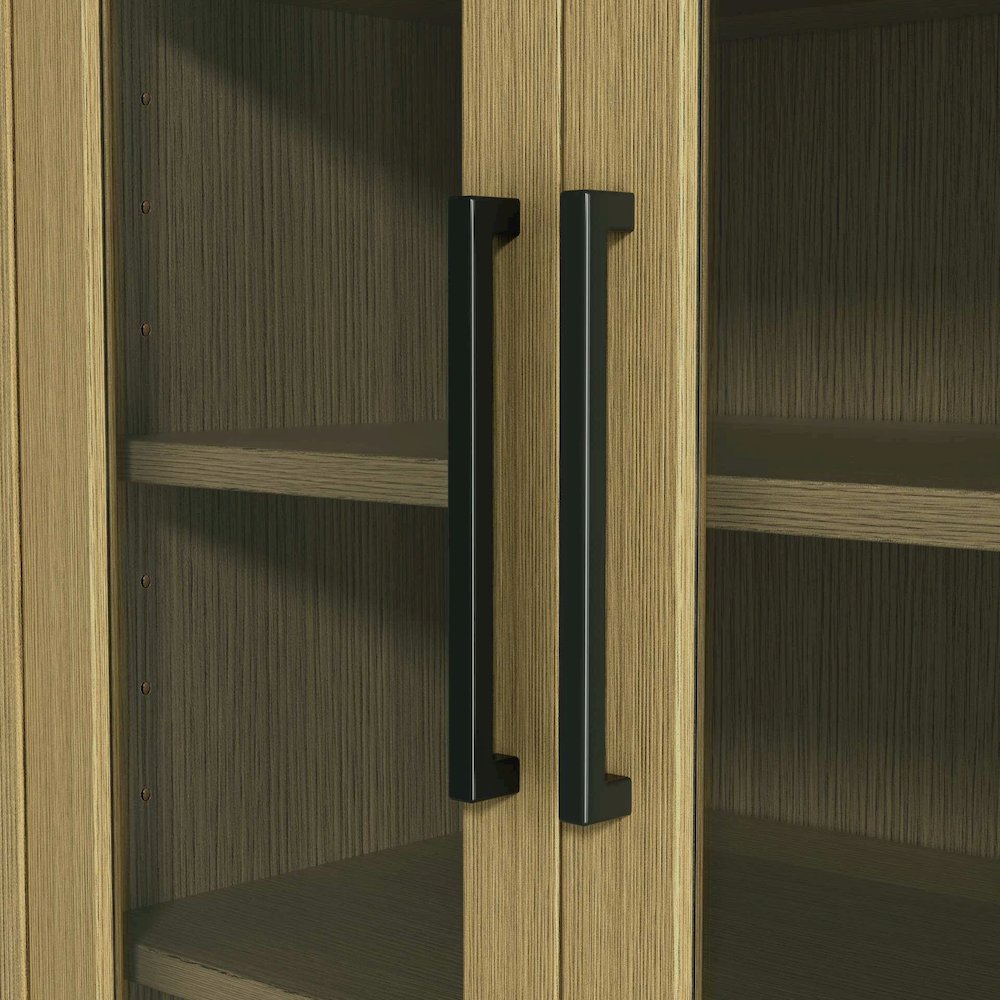 24 Inch Bath Storage Glass Cabinet in Honey Brown. Picture 4