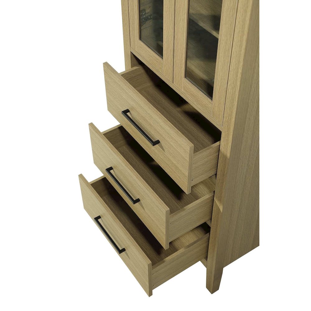 24 Inch Bath Storage Glass Cabinet in Honey Brown. Picture 5