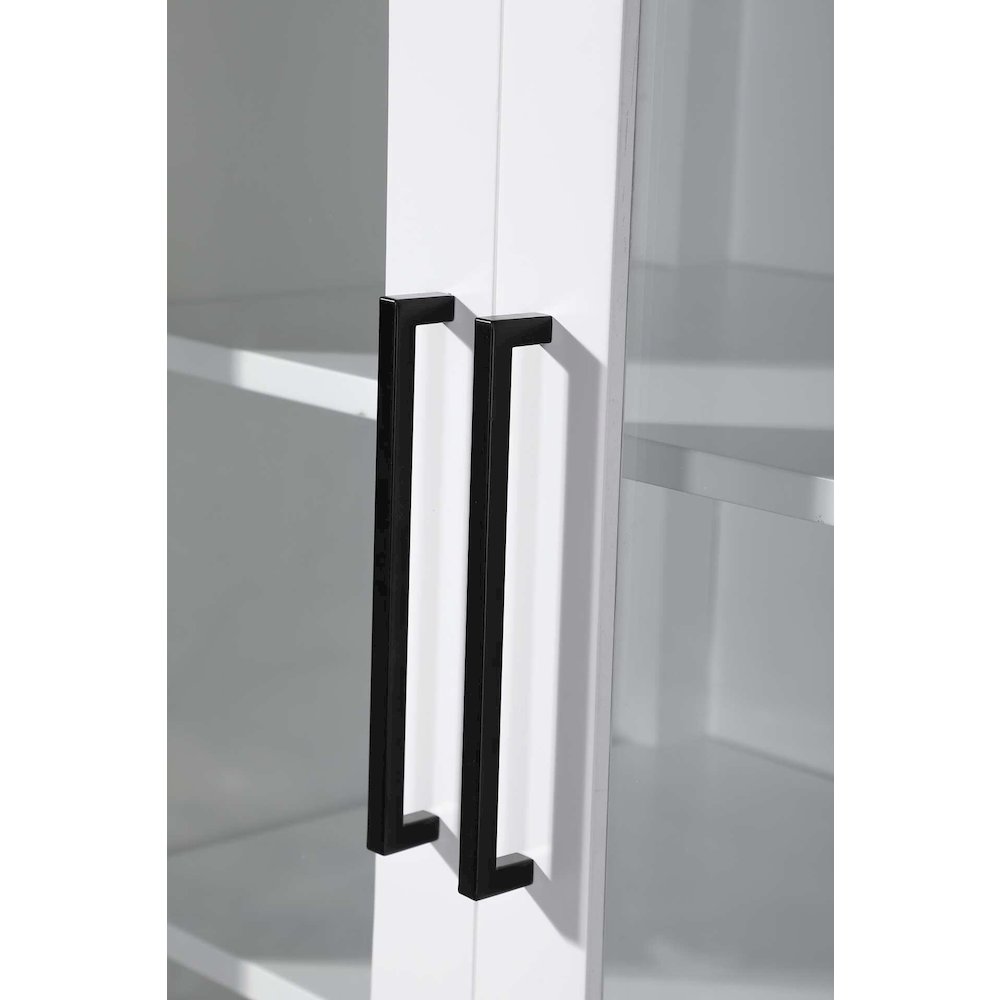 24 Inch Bath Storage Glass Cabinet in White. Picture 4