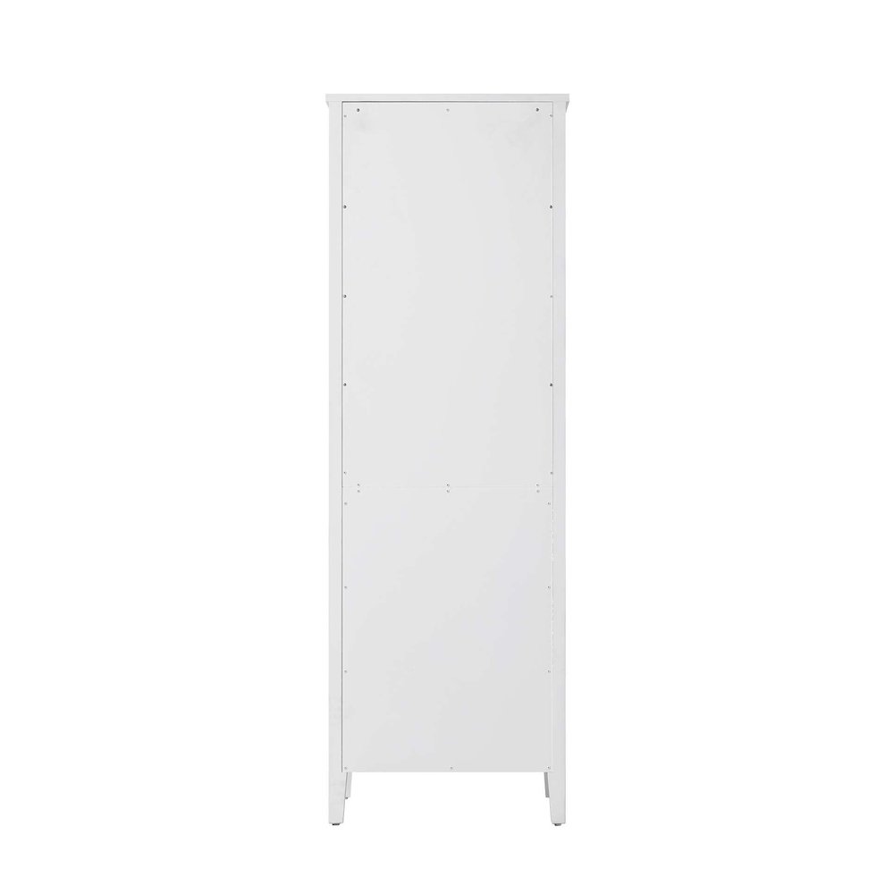 24 Inch Bath Storage Glass Cabinet in White. Picture 7