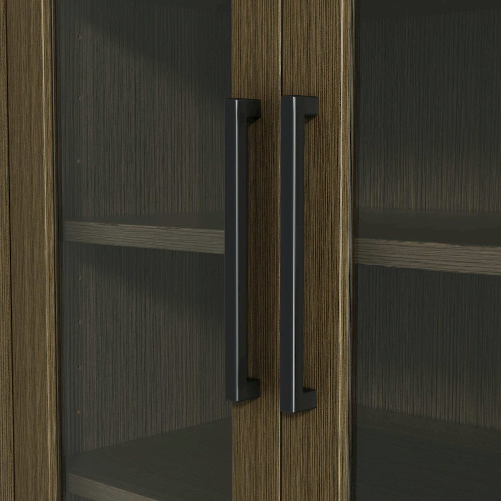 28 Inch Bath Storage Glass Cabinet in Chestnut Brown. Picture 4