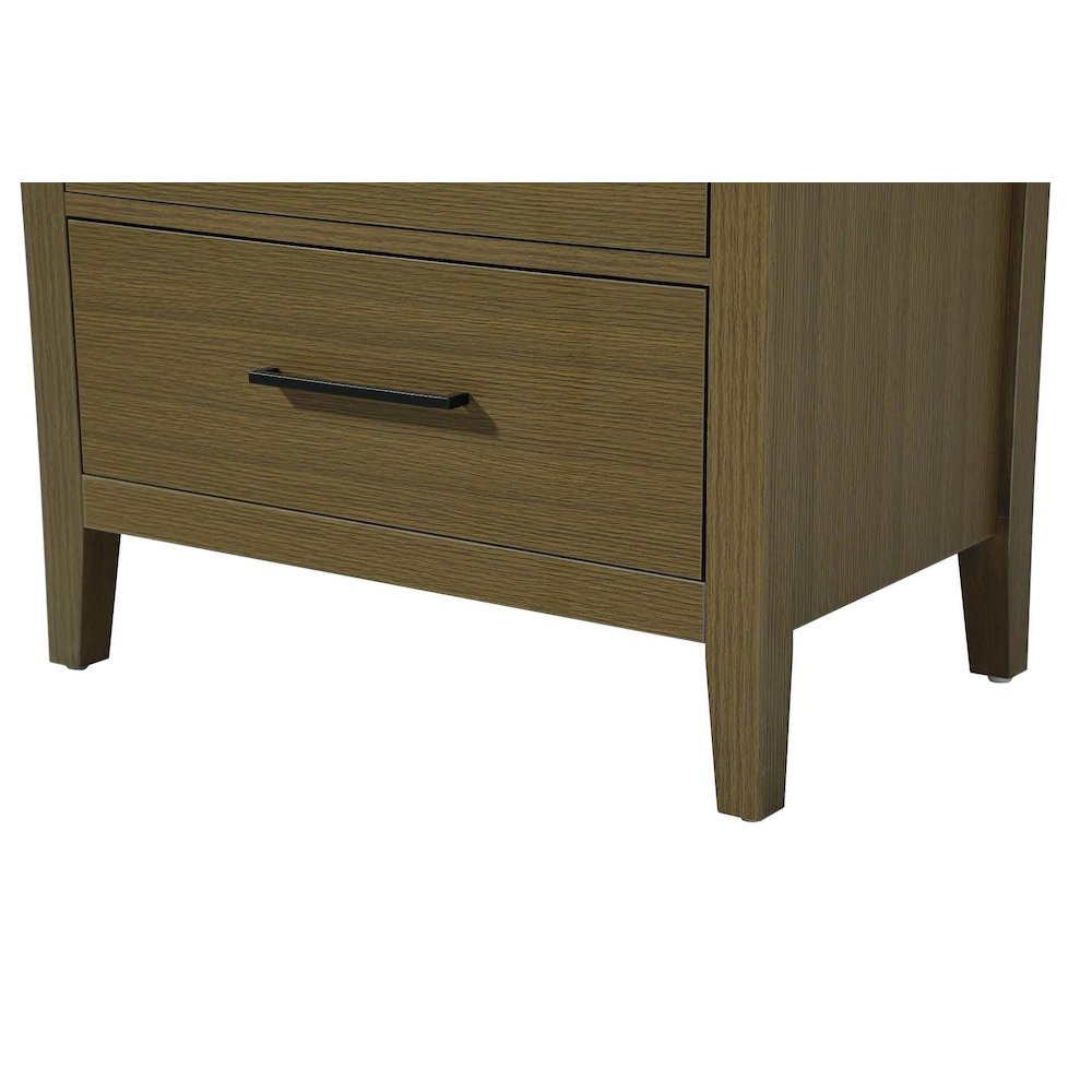 28 Inch Bath Storage Glass Cabinet in Chestnut Brown. Picture 6