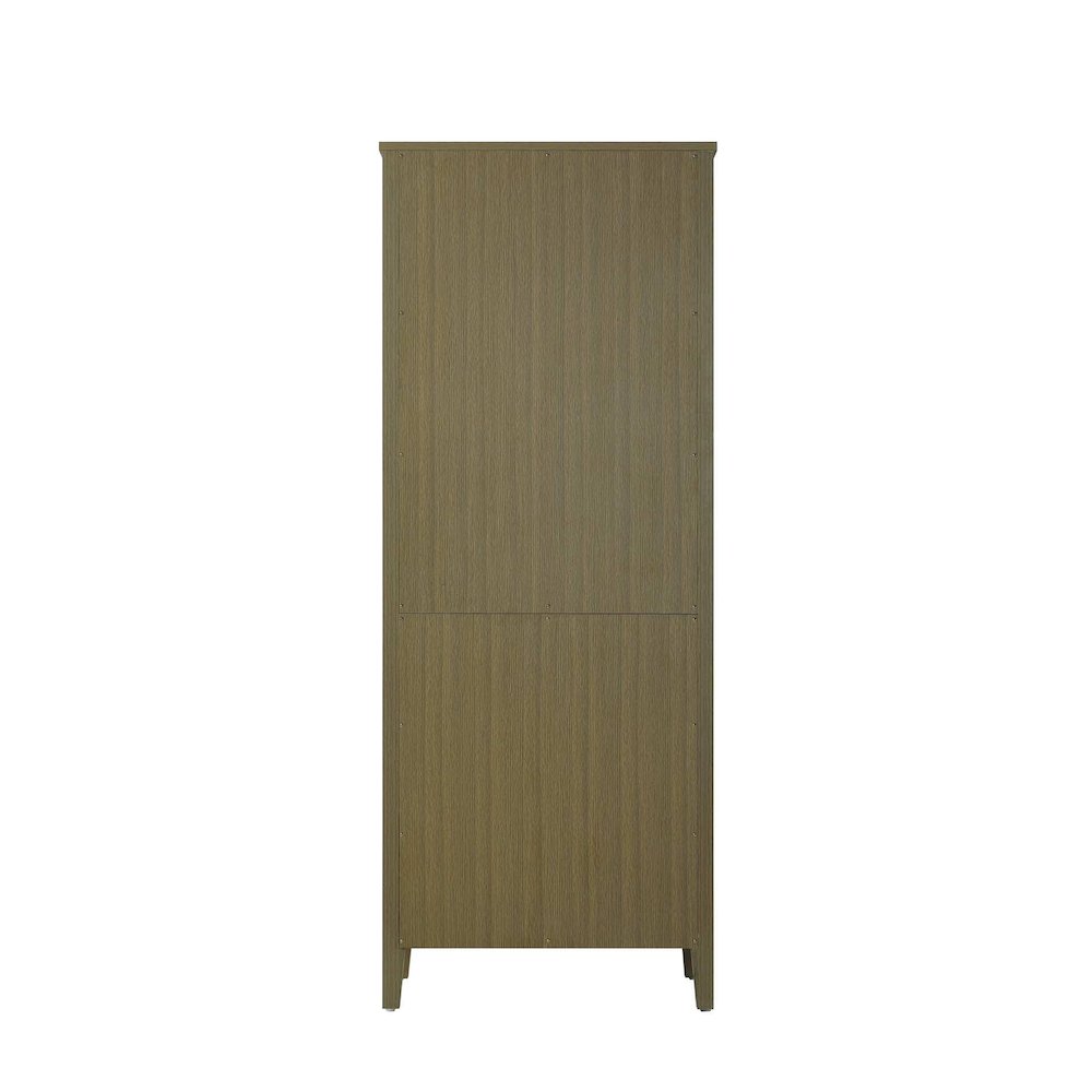 28 Inch Bath Storage Glass Cabinet in Chestnut Brown. Picture 7