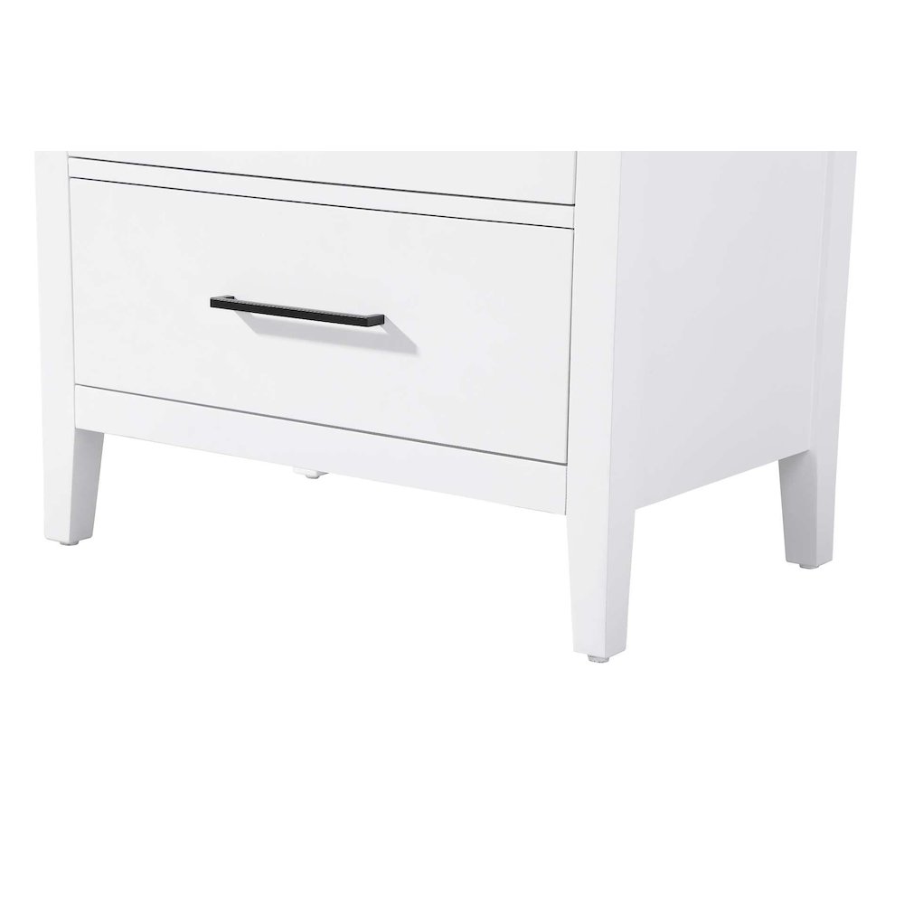 28 Inch Bath Storage Glass Cabinet in White. Picture 6