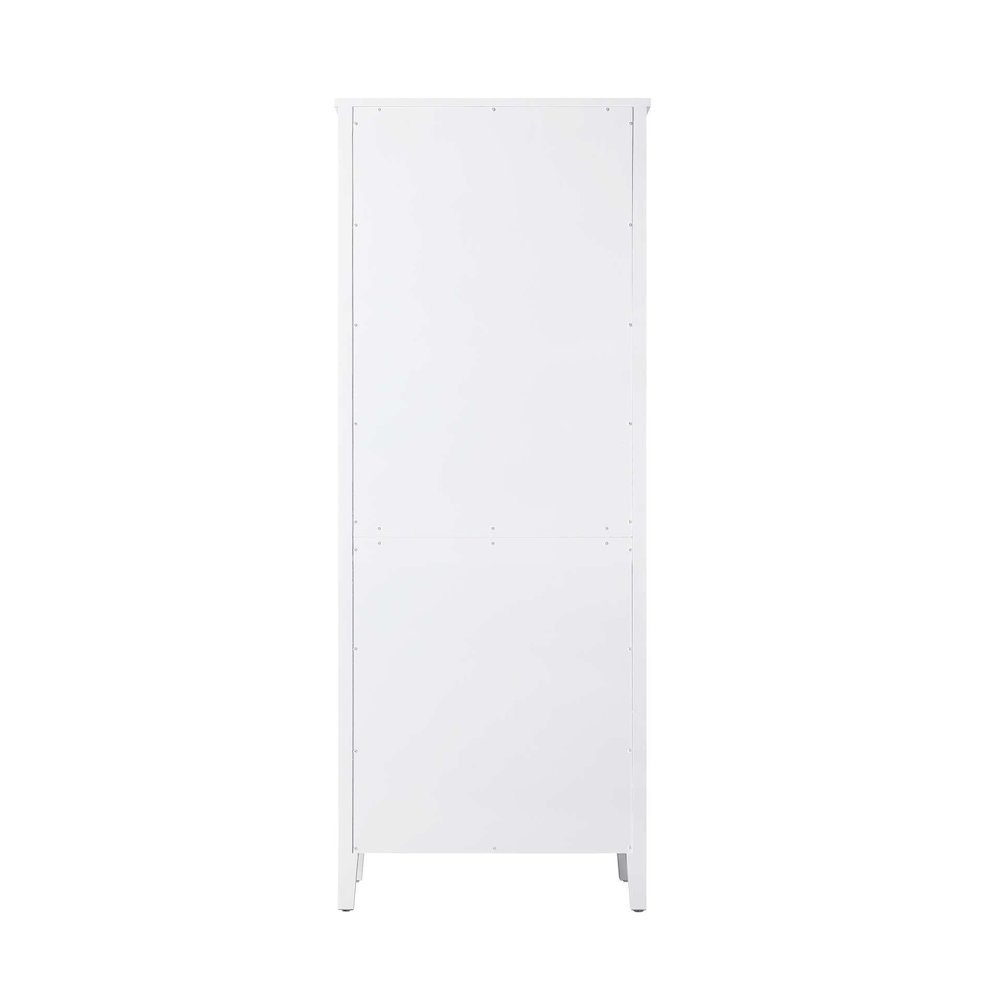 28 Inch Bath Storage Glass Cabinet in White. Picture 7