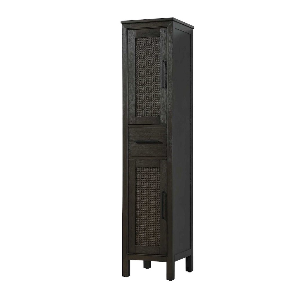 16 Inch Bath Storage Cabinet in Chocolate Oak. Picture 1