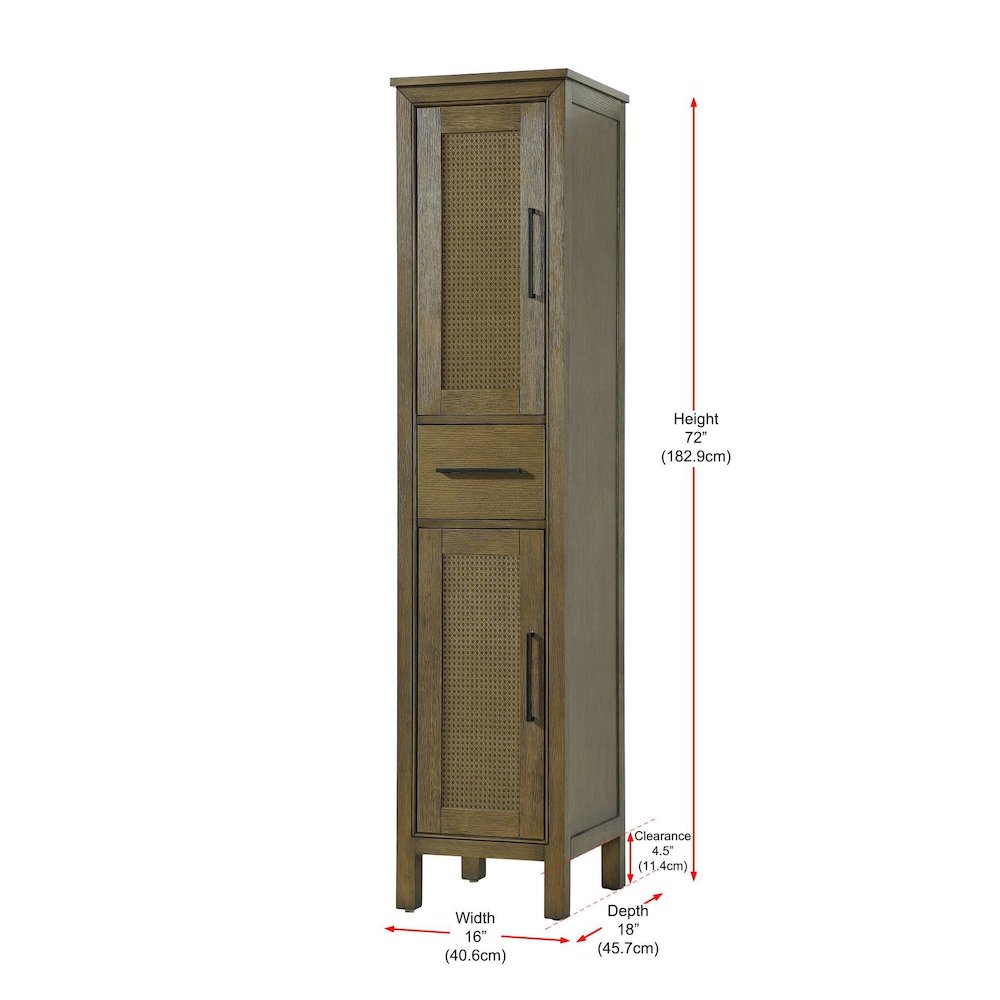 16 Inch Bath Storage Cabinet in Hazel Oak. Picture 8