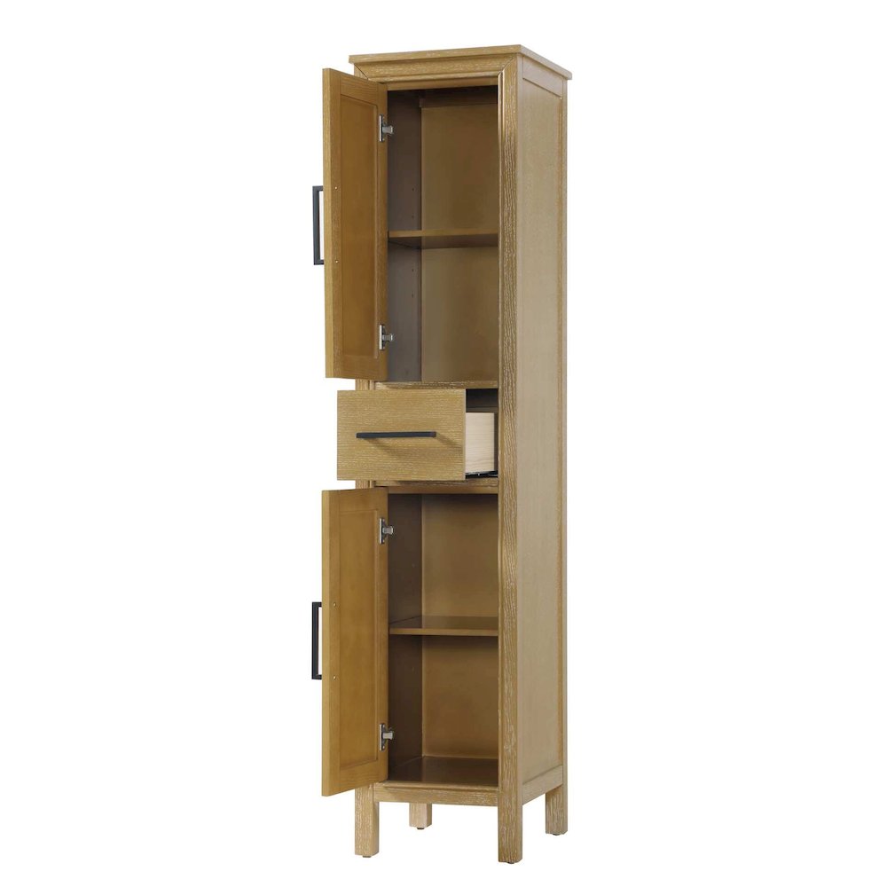 16 Inch Bath Storage Cabinet in Linen Oak. Picture 2