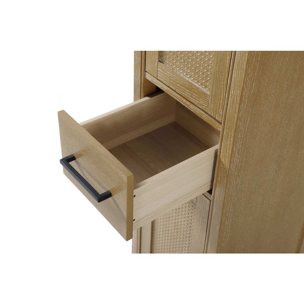 16 Inch Bath Storage Cabinet in Linen Oak. Picture 4