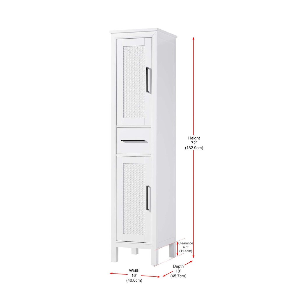 16 Inch Bath Storage Cabinet in White. Picture 8